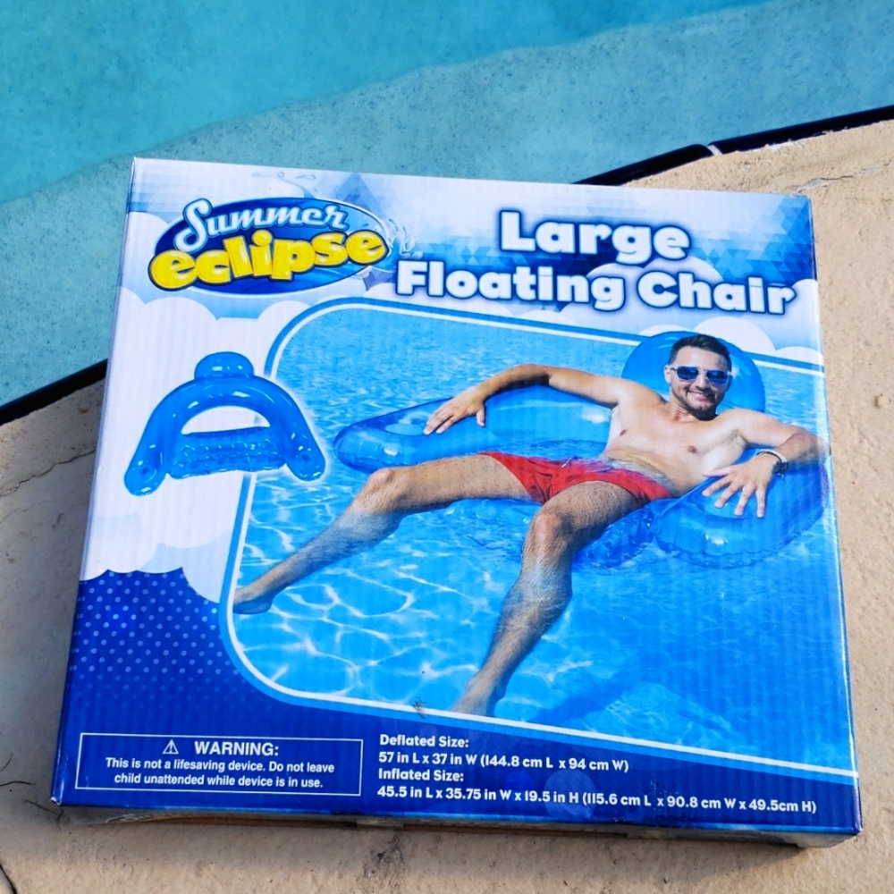 Summer Eclipse Large Floating Chair Pool Float - Blue